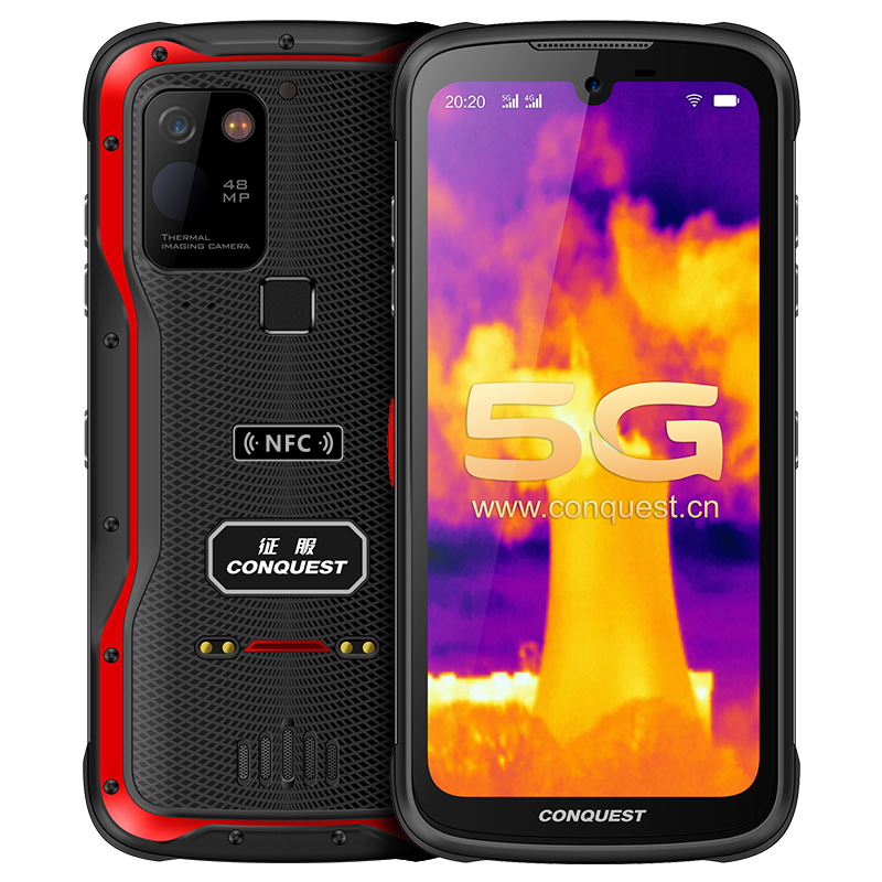 CONQUEST征服S20 5G紅外熱成像三防智能手機戶外防水全網(wǎng)通4800萬超長待機手持終端 5G電力巡檢終端